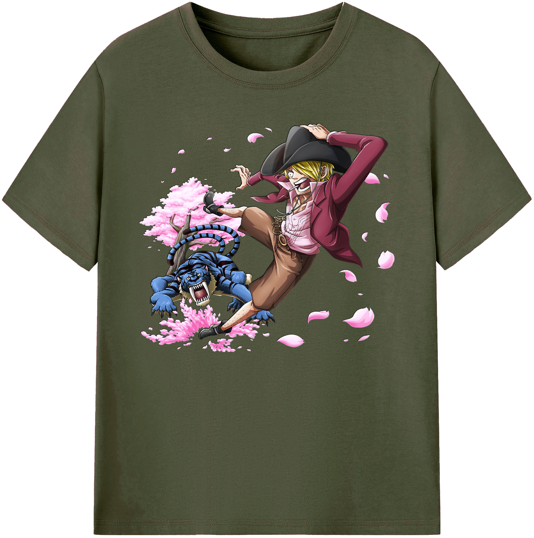 （画像用） ワンピース サンジ ONE PIECE Sanji 綿100％ メンズ半袖Tシャツ｜肌触りやわらか＆通気性
